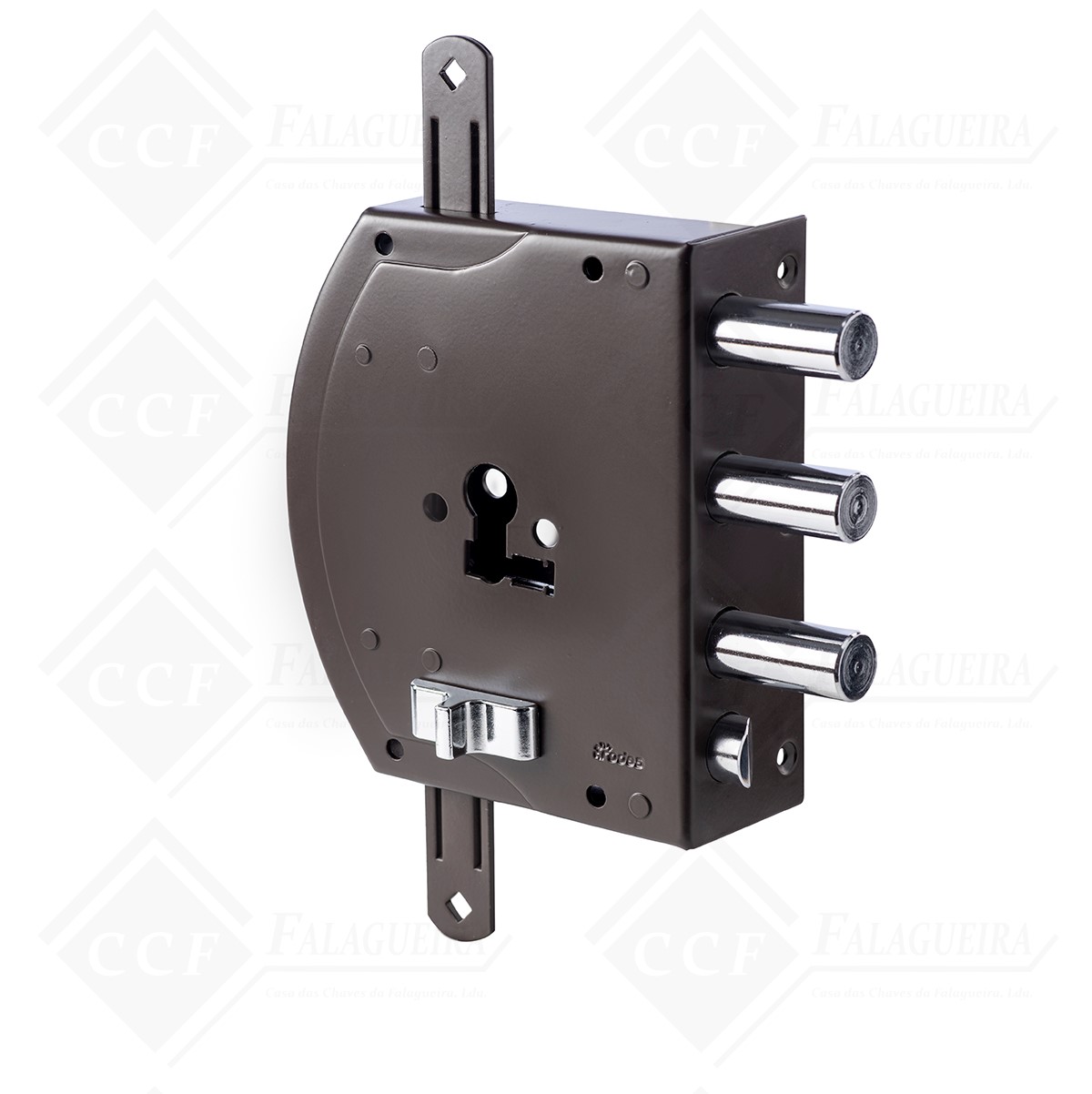 FECHADURA RODES C/2TRANCAS CASTANHA P/CILINDRO- CXª 12 - REFª 2400UE ESQª