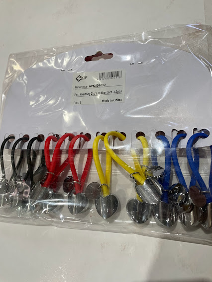 PORTACHAVE CORAÇÃO PRATEADO - 12 UNIDADES - AVK404092