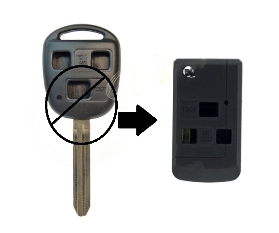 CARCAÇA CONVERTIVEL P/LEXUS (LE 3P3) - 3 BOTÕES - TOY 43