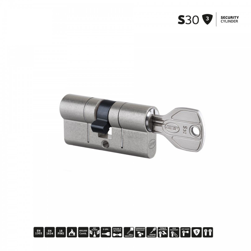 CILINDRO JNF S30 CHAVE DE PONTOS FUNCAO ANTIPANICO NIQUEL 30/45
