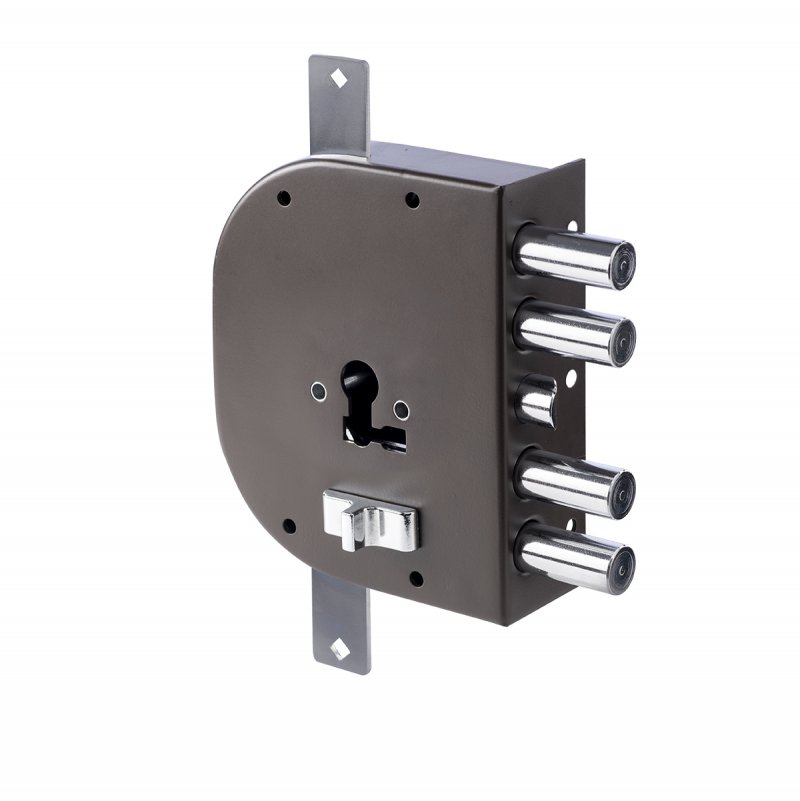 FECHADURA RODES COM 2TRANCAS PARA LEVAR CILINDRO 5 PONTOS (8020PE) DIRT CASTANHO