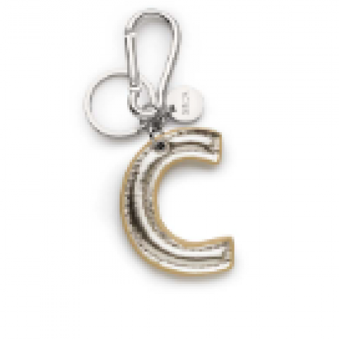 PORTACHAVE LETRA C-DOURADO C/MOSQUETÃO - AVK403059 -1 PEÇA