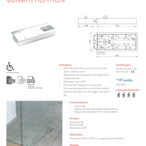 DK BTS65 - MOLA DE PAVIMENTO RETENÇÃO A 90º EN3