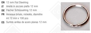 CAIXA C/100 ARGOLAS EM AÇO DE 12 mm (diametro interior)-AVK131008