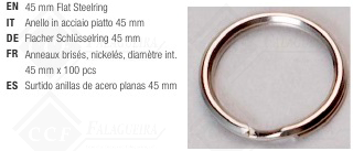 ARGOLAS EM AÇO 45mm - AVK131013 - 100 pcs