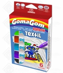 11961- GOUACHE SÓLIDO RAINBOW TEXTIL- 6 CORES