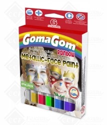 13451- GOUACHE SÓLIDO RAINBOW FACE PAINT METÁLICO- 6 CORES
